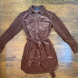 Veronica Beard Chocolate Brown Shirt Dress Size X-Small